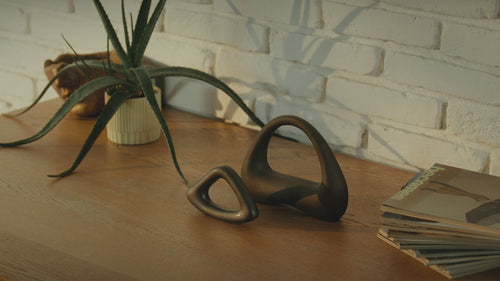 Design dumbbells and kettlebells in minimalistic interior 